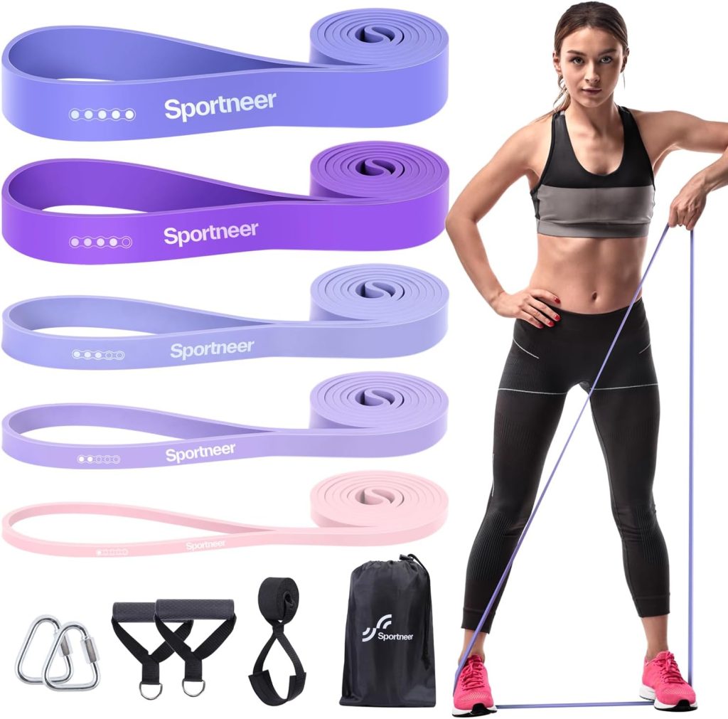 Resistance Bands for Working Out: Pull Up Bands 5-130lb 5 Levels Exercise Bands Workout Bands Set with Handles & Door Anchor Pull Up Assist Bands for Men Women Resistance Training