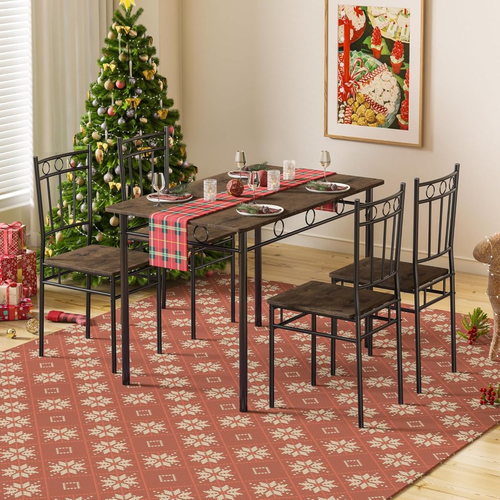 Dining Table Set for 4, 5-Piece Kitchen Table